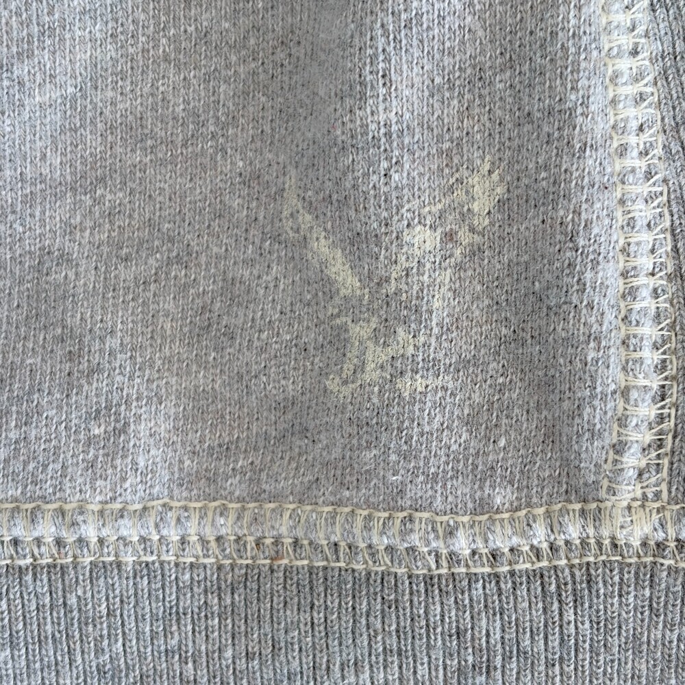 American Eagle Henley Sweater Gorpcore Zip Button Vintage Line 90s Gray Men's XL - Picture 10 of 12